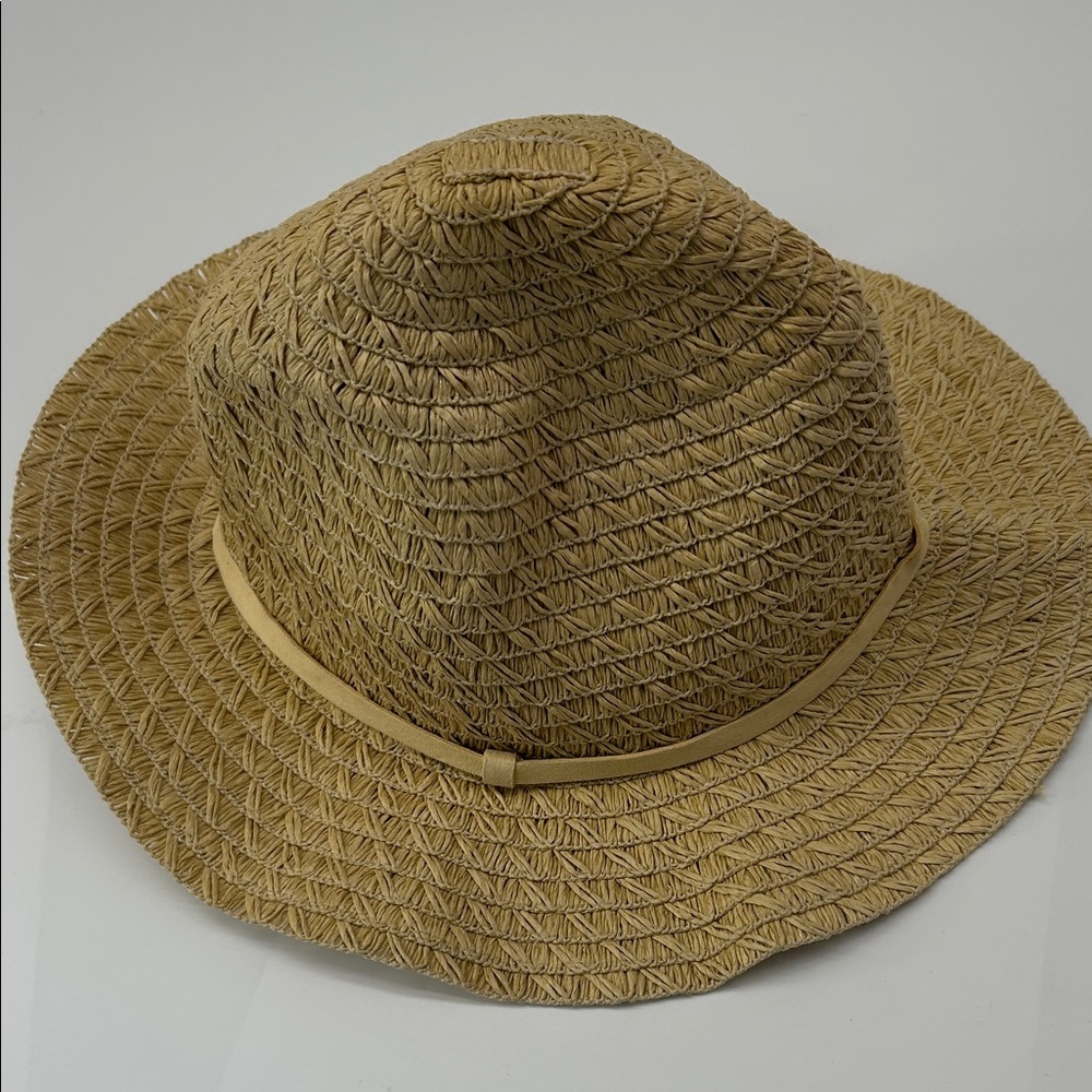 Straw Sun Hat with Subtle Band - Tan